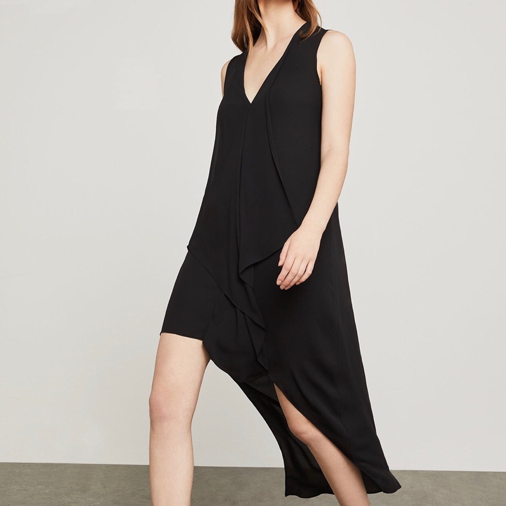 BCBGMAXAZRIA Tara cascade ruffle dress